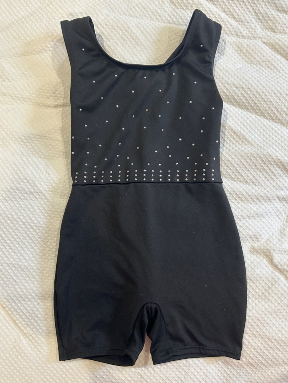 Cat & Jack Black Girls' Short Gymnastics Leotard with Rhinestones
